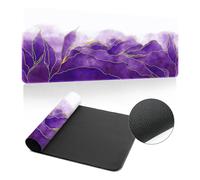 Hearda 3D Mouse Mat, Nordic Marble Gaming Mouse Pad, Large Mouse Mat, Mousepad with Stitched Edges, Non-Slip Rubber Base Mouse Pads for Office & Home (Lavender,600x300x3mm)