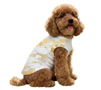 Hearda Abstract Marble Style Lightweight Dog Cooling Vest, Breathable Ice Silk Dog Cooling Coat, Summer Sun Protection Jacket for Puppy Small Medium Pet&Cats Walking Hiking Outdoor (Gold,M)