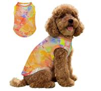 Hearda Abstract Style Lightweight Dog Cooling Vest, Breathable Ice Silk Dog Cooling Coat, Summer Sun Protection Jacket for Puppy Small Medium Pet&Cats Walking Hiking Outdoor (Light Orange,M)