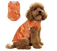 Hearda Abstract Style Lightweight Dog Cooling Vest, Breathable Ice Silk Dog Cooling Coat, Summer Sun Protection Jacket for Puppy Small Medium Pet&Cats Walking Hiking Outdoor (Orange,S)
