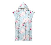Hearda Beach Poncho with Hood for Swimming Surfing Diving, Microfiber Flower Printing Surfing Towel, Unisex Quick-Drying Changing Robe Towel, One Size Fit All (Flower 4,110x75cm)