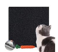 Hearda Cat Scratch Mat, Self Adhesive Cat Scratching Mats, Trimmable Abrasion Resistant Sticky Scratcher, Protects Furniture Sofa Couch Carpets Rug Wall Corner (Black,30x30cm)