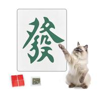 Hearda Cat Scratching Board with Catnip and Adhesive Tape, Mahjong style Wall-Mounted Corrugated Cardboard Cat Scratch Pad for Indoor Cats Grinding Claws Nails, Protects Furniture & Sofa (Get rich)