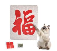 Hearda Cat Scratching Board with Catnip and Adhesive Tape, Mahjong style Wall-Mounted Corrugated Cardboard Cat Scratch Pad for Indoor Cats Grinding Claws Nails, Protects Furniture & Sofa (Lucky)