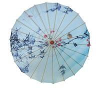 Hearda Chinese Paper Umbrella, Large Stick Oiled Paper Umbrellas Classical DIY Painting Handmade Parasol with Wooden Handle for Art Dance Wedding Bridal Party Decor (Bamboo Leaf F)