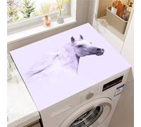 Hearda Colorful Horse Print Washer and Dryer Top Protector Mat,Absorbent Washer Dryer Top Protector Mat Non-Slip Washing Machine Cover,for Kitchen Laundry Room Countertop Pad (Horse,40x50cm)
