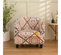 Hearda Colorful Pattern Tub Chair Cover, Soft & Breathable, Anti-Slip, 1 Piece, Bohemian Style, Multicolor, Perfect for Living Room & Office