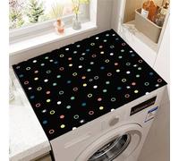 Hearda Colorful Polka Dot Washer and Dryer Top Protector Mat,Absorbent Washer Dryer Top Protector Mat Non-Slip Washing Machine Cover,for Kitchen Laundry Room Countertop Pad (Black,50x60cm)
