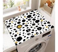 Hearda Colorful Polka Dot Washer and Dryer Top Protector Mat,Absorbent Washer Dryer Top Protector Mat Non-Slip Washing Machine Cover,for Kitchen Laundry Room Countertop Pad (Black White,40x50cm)