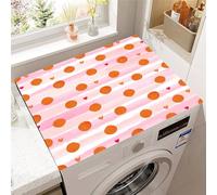 Hearda Colorful Polka Dot Washer and Dryer Top Protector Mat,Absorbent Washer Dryer Top Protector Mat Non-Slip Washing Machine Cover,for Kitchen Laundry Room Countertop Pad (Orange Pink,30x40cm)