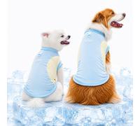 Hearda Dog Cooling Vest, XS-8XL Lightweight Breathable Ice Silk Pet Cooling Coat Jacket Summer Sun Protection T-Shirt for Puppy Small Medium Large Dogs Outdoor Activities (Yellow-blue,8XL)