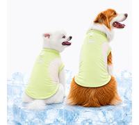 Hearda Dog Cooling Vest, XS-8XL Lightweight Breathable Ice Silk Pet Cooling Coat Jacket Summer Sun Protection T-Shirt for Puppy Small Medium Large Dogs Outdoor Activities (Yellow-green,5XL)
