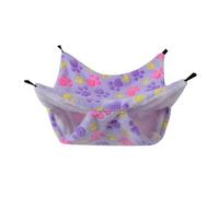 Hearda Double Layer Pet Cage Hammock, Hanging Bed for Rat Cage Small Animal, 2 Pieces Dog Paw Style Soft Warm Hanging Beds Pet Hammock for Guinea Pig Parrot Ferret Squirrel (Purple,20x20cm)