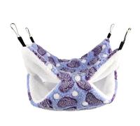 Hearda Double Layer Pet Cage Hammock, Hanging Bed for Rat Cage Small Animal, 2 Pieces Love Heart Style Soft Warm Hanging Beds Pet Hammock for Guinea Pig Parrot Ferret Squirrel (Purple,20x20cm)