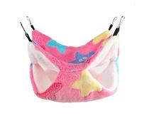 Hearda Double Layer Pet Cage Hammock, Hanging Bed for Rat Cage Small Animal, 2 Pieces Starfish Style Soft Warm Hanging Beds Pet Hammock for Guinea Pig Parrot Ferret Squirrel (Pink,30x30cm)