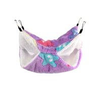 Hearda Double Layer Pet Cage Hammock, Hanging Bed for Rat Cage Small Animal, 2 Pieces Starfish Style Soft Warm Hanging Beds Pet Hammock for Guinea Pig Parrot Ferret Squirrel (Purple,30x30cm)