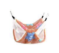 Hearda Double Layer Pet Cage Hammock, Hanging Bed for Rat Cage Small Animal, 2 Pieces Starfish Style Soft Warm Hanging Beds Pet Hammock for Guinea Pig Parrot Ferret Squirrel (Brown,20x20cm)