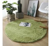 Hearda Fluffy Round Rugs for Bedrooms, Large Shaggy Rugs for Living Room Soft Thick Pile Plush Floor Mat with Non Slip Bottom Kids Carpet Play Mat for Bedside Kids Room (Grass Green A,120cm)