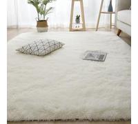 Hearda Fluffy Rugs for Bedrooms, Large Shaggy Rugs for Living Room Soft Thick Pile Plush Floor Mat with Non Slip Bottom Modern Kids Carpet Play Mat for Bedside Kids Room (Cream White C,50x80cm)