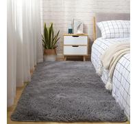 Hearda Fluffy Rugs for Bedrooms, Large Shaggy Rugs for Living Room Soft Thick Pile Plush Floor Mat with Non Slip Bottom Modern Kids Carpet Play Mat for Bedside Kids Room (Dark Gray B,60x90cm)