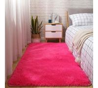 Hearda Fluffy Rugs for Bedrooms, Large Shaggy Rugs for Living Room Soft Thick Pile Plush Floor Mat with Non Slip Bottom Modern Kids Carpet Play Mat for Bedside Kids Room (Rose Red B,80x120cm)