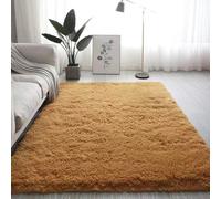 Hearda Fluffy Rugs for Bedrooms, Large Shaggy Rugs for Living Room Soft Thick Pile Plush Floor Mat with Non Slip Bottom Kids Carpet Play Mat for Bedside Kids Room (Camel Color F,140x140cm)