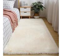 Hearda Fluffy Rugs for Bedrooms, Large Shaggy Rugs for Living Room Soft Thick Pile Plush Floor Mat with Non Slip Bottom Modern Kids Carpet Play Mat Washable for Bedside (Beige A,60x160cm)