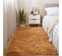 Hearda Fluffy Rugs for Bedrooms, Large Shaggy Rugs for Living Room Soft Thick Pile Plush Floor Mat with Non Slip Bottom Modern Kids Carpet Play Mat for Bedside Kids Room (Camel Color B,60x180cm)