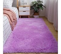 Hearda Fluffy Rugs for Bedrooms, Large Shaggy Rugs for Living Room Soft Thick Pile Plush Floor Mat with Non Slip Bottom Kids Carpet Play Mat for Bedside Kids Room (Purple E,80x160cm)