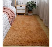 Hearda Fluffy Rugs for Bedrooms, Large Shaggy Rugs for Living Room Soft Thick Pile Plush Floor Mat with Non Slip Bottom Kids Carpet Play Mat for Bedside Kids Room (Camel Color E,50x80cm)