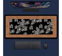 Hearda Gaming Mouse Mat, Brown Retro Style Large Mouse Mat, Mousepad with Stitched Edges, Non-Slip Rubber Base Mouse Pads, Desk Mat, Home Desk Accessories for Office & Home (Brown 8,900x400x3mm)