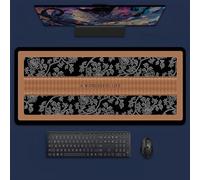 Hearda Gaming Mouse Mat, Brown Retro Style Large Mouse Mat, Mousepad with Stitched Edges, Non-Slip Rubber Base Mouse Pads, Desk Mat, Home Desk Accessories for Office & Home (Brown 10,800x300x3mm)