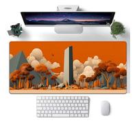 Hearda Gaming Mouse Mat, Large Mouse Mat, Abstract Medieval Style Mousepad with Stitched Edges, Non-Slip Rubber Base Mouse Pads, Desk Mat Home Desk Accessories for Office Home (Orange 1,700x300x3mm)