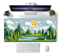 Hearda Gaming Mouse Mat, Large Mouse Mat, Abstract Medieval Style Mousepad with Stitched Edges, Non-Slip Rubber Base Mouse Pads, Desk Mat Home Desk Accessories for Office Home (Green 4,800x300x3mm)