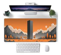 Hearda Gaming Mouse Mat, Large Mouse Mat, Abstract Medieval Style Mousepad with Stitched Edges, Non-Slip Rubber Base Mouse Pads, Desk Mat Home Desk Accessories for Office Home (Orange 3,1000x500x3mm)