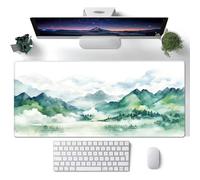 Hearda Gaming Mouse Mat, Large Mouse Mat, Abstract Mountain Range Mousepad with Stitched Edges, Non-Slip Rubber Base Mouse Pads, Simple Desk Mat Home Desk Accessories (Green 2,900x400x3mm)