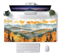 Hearda Gaming Mouse Mat, Large Mouse Mat, Abstract Mountain Range Mousepad with Stitched Edges, Non-Slip Rubber Base Mouse Pads, Simple Desk Mat Home Desk Accessories (Yellow,1200x600x3mm)