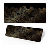 Hearda Gaming Mouse Mat, Large Mouse Mat, Mountain Art Style Mousepad with Stitched Edges, Non-Slip Rubber Base Mouse Pads, Desk Mat, Home Desk Accessories for Office Home (Black 1,600x300x3mm)
