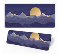 Hearda Gaming Mouse Mat, Large Mouse Mat, Mountain Art Style Mousepad with Stitched Edges, Non-Slip Rubber Base Mouse Pads, Desk Mat, Home Desk Accessories for Office Home (Purple,700x300x3mm)