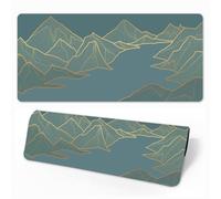 Hearda Gaming Mouse Mat, Large Mouse Mat, Mountain Art Style Mousepad with Stitched Edges, Non-Slip Rubber Base Mouse Pads, Desk Mat, Home Desk Accessories for Office Home (Gray-green,800x300x3mm)