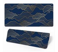 Hearda Gaming Mouse Mat, Large Mouse Mat, Mountain Art Style Mousepad with Stitched Edges, Non-Slip Rubber Base Mouse Pads, Desk Mat, Home Desk Accessories for Office Home (Navy 1,1000x500x3mm)