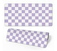 Hearda Gaming Mouse Mat, Large Mouse Mat, Rainbow Checkerboard Mousepad with Stitched Edges, Non-Slip Rubber Base Mouse Pads, Desk Mat, Home Desk Accessories for Office Home (Purple,600x300x3mm)