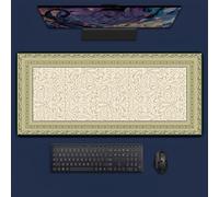 Hearda Gaming Mouse Mat, Medieval Style Large Mouse Mat, Mousepad with Stitched Edges, Non-Slip Rubber Base Mouse Pads, Desk Mat, Home Desk Accessories for Office & Home (Green 8,800x300x3mm)