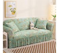 Hearda High Stretch Sofa Covers 1/2/3/4 Seater, Elastic Non Slip Sofa Slipcover Washable Universal Soft Couch Sofa Cover with Skirt (2 seats,white rose)