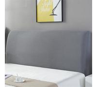 Hearda Jacquard Elastic Bed Headboard Cover, Solid Color Dustproof Protector Cover, Headboard Slipcover for Single Small Double King Size Bed All-inclusive Bed Head Cover (Dark Gray,220cm)