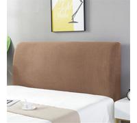 Hearda Jacquard Elastic Bed Headboard Cover, Solid Color Dustproof Protector Cover, Headboard Slipcover for Single Small Double King Size Bed All-inclusive Bed Head Cover (BrownBrown,180cm)