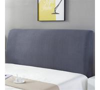 Hearda Jacquard Elastic Bed Headboard Cover, Solid Color Dustproof Protector Cover, Headboard Slipcover for Single Small Double King Size Bed All-inclusive Bed Head Cover (Gray Blue,150cm)