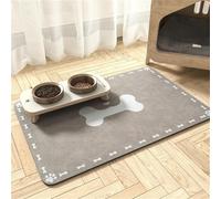 Hearda Large Pet Mats for Food Bowls, Bone Pattern Absorbent Pet Feeding Mat Non Slip Diatomite Quick Dry Dog Bowl Water Dispenser Dog Cat Food Placemat (Light Gray,30x50cm)