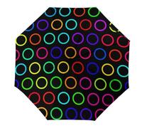 Hearda Manual Umbrella Windproof Strong, 3D Polka Dots Pattern 8 Ribs Folding Sun Umbrellas UV Portable Umbrella Waterproof Windproof Travel Umbrella Lightweight for Women Man Kids (Colorful)