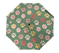 Hearda Manual Umbrella Windproof Strong, Cartoon Style 3D Print 8 Ribs Folding Sun Umbrellas UV Portable Umbrella Waterproof Windproof Travel Umbrella for Women Man Kids (Dog Paw Print)